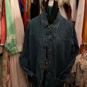 Dark Blue Denim Jacket - Classic Women's Coat